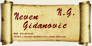 Neven Gidanović vizit kartica